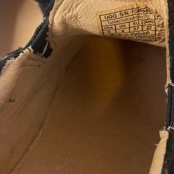 Ugg Soleda Calf Hair Animal Print Slip On Flats Casual Sneakers Womens Size 6 - Picture 11 of 14